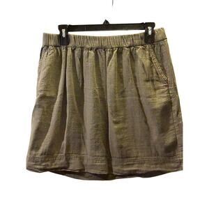 Sonoma green linen short skirt Beachy boho size 8 travel